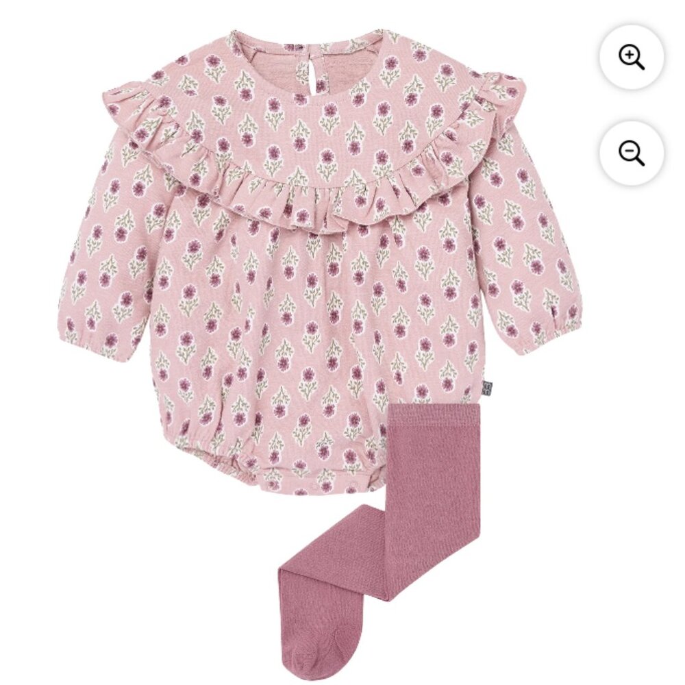 Modern Moments Baby Girl Bubble Romper & Tights Outfit 2-Piece Set